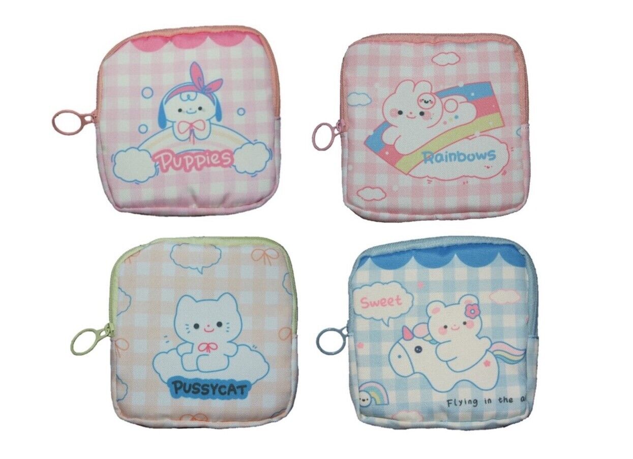 Sanitary Napkin Bag Toiletry Period Pad Bag Tampon Holder Mini Purse w/Snap